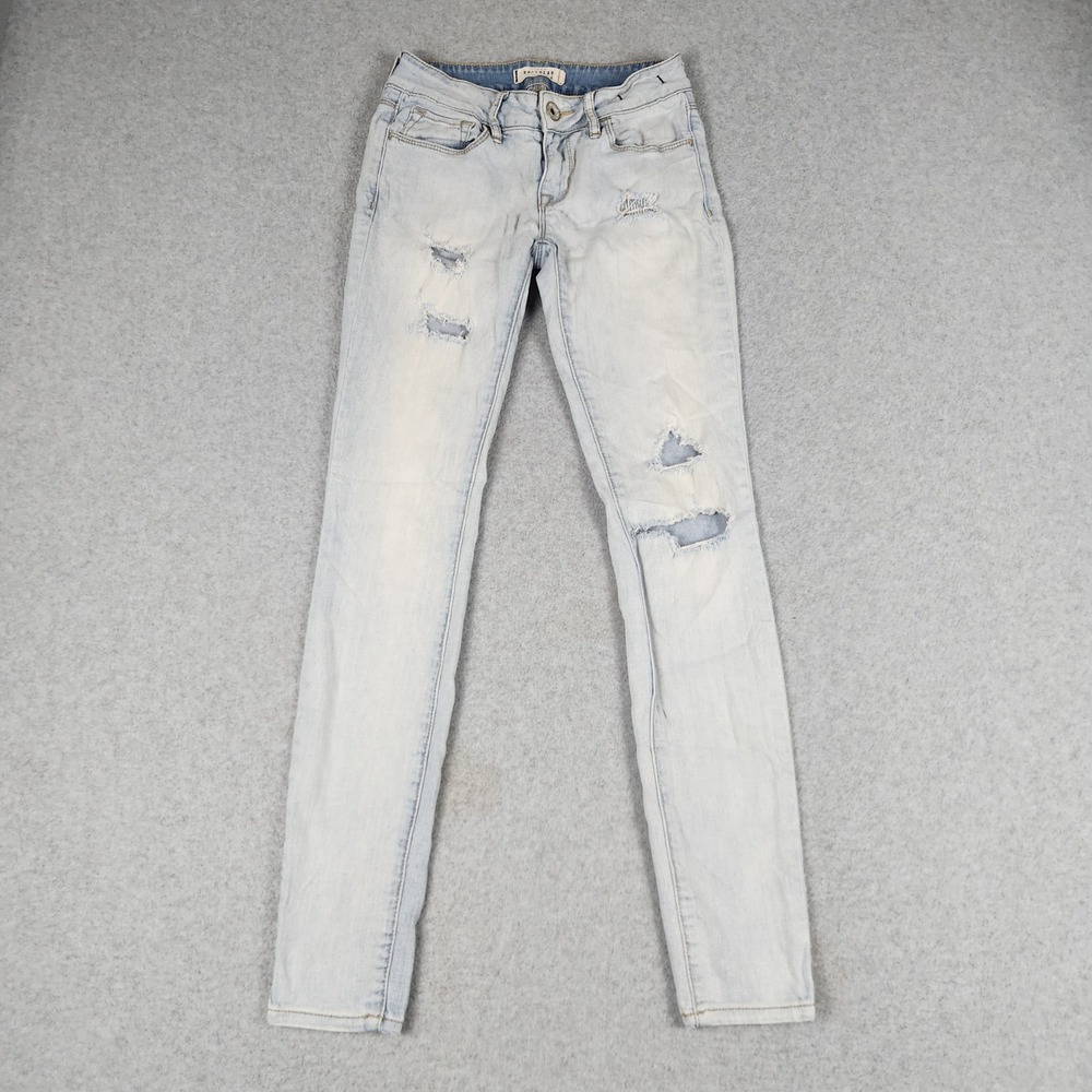 Bullhead Black Skinniest Jeans Womens 1 Blue Denim Stretch Low Rise Distressed